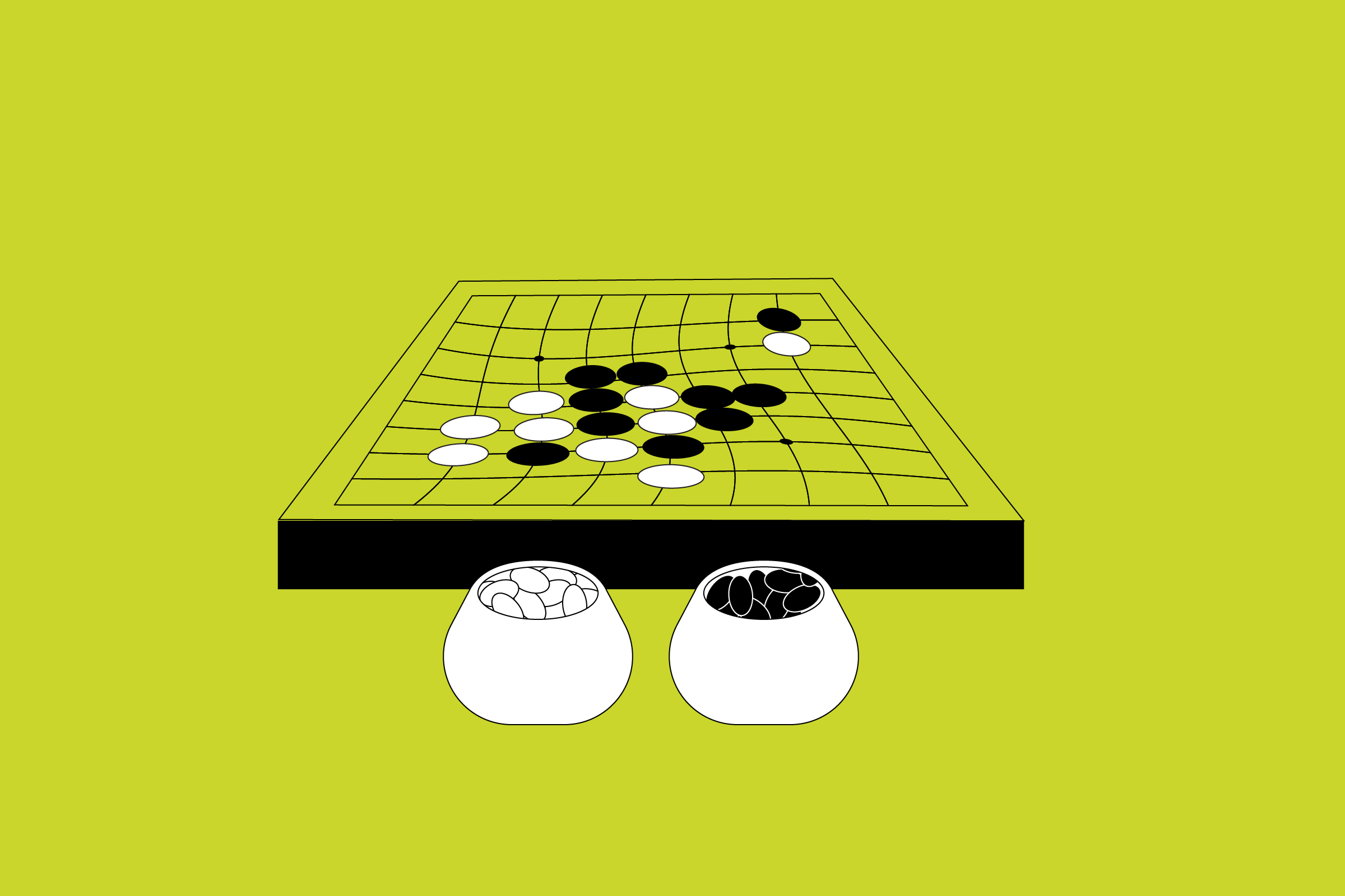 Illustration of a Go game board.