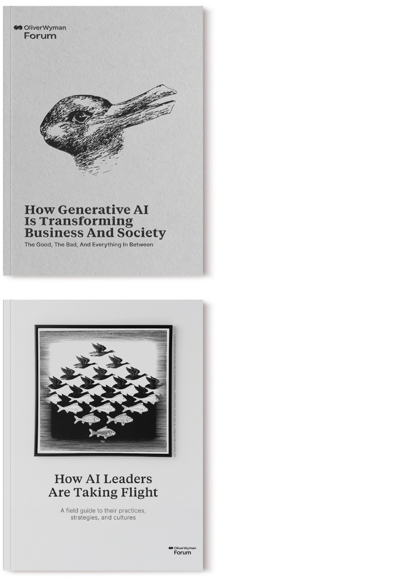 The 2024 report cover features an optical illusion that can be seen as either a duck or a rabbit, depending on the viewer’s perspective,it highlights the ambiguous nature of how artificial intelligence will affect business and society. The 2025 cover displays M.C. Escher’s “Sky and Water I,” which illustrates the themes of ambiguity, emergence, and transformation—mirroring the evolving and dynamic nature of artificial intelligence.
